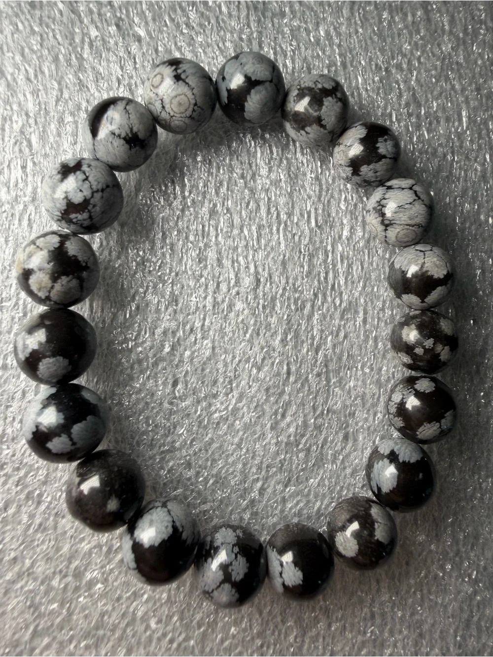 10MM Snowflake Obsidian Natural Crystal Bracelet